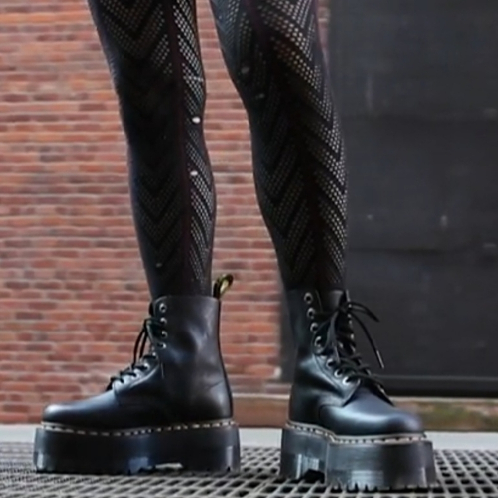 Dr. Martens 1460 Max Leather Platform Boots Size US 9 Black-Pisa